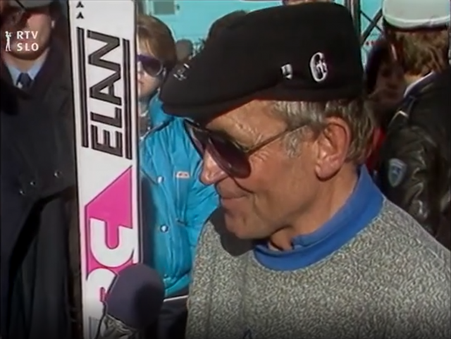 Intervju z Milanom Bernikom, trenerjem Mateje Svet, po slalomu na Zlati lisici na Vitrancu leta 1988.